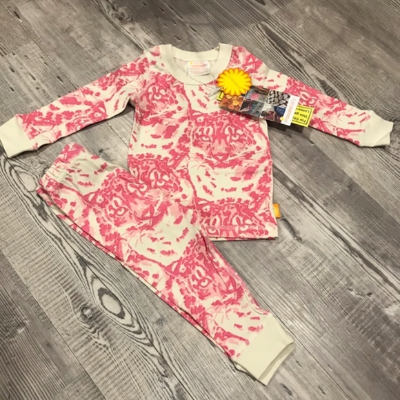Masala Baby Organic Pink Cat Camo Pajamas - Picture 2 of 2